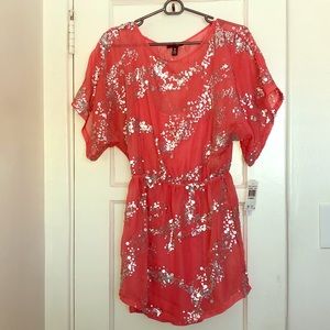 Aqua by Bloomingdales pink sequined dress